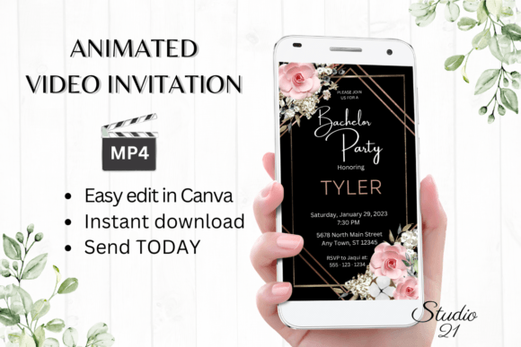 Boho Bachelor Party Invite W5125: Effortless Style for Your Celebration