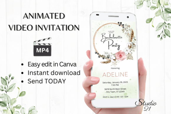 Boho Bachelorette Party Invite W6128: A Designer's Guide to Effortless Elegance