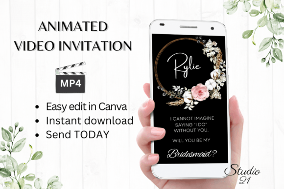 Boho Bridesmaid Proposal W3129M: A Guide to Effortless Digital Invitations