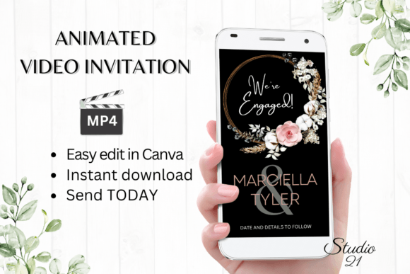 Boho Engagement Announcement W1129B: A Guide to This Digital Template