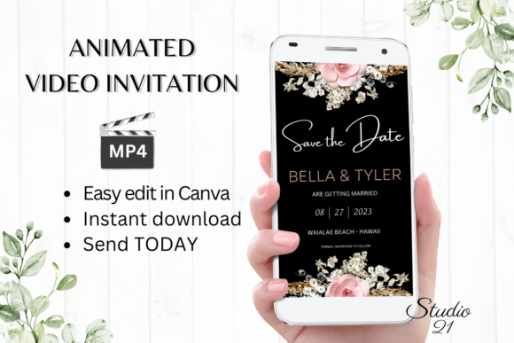 Boho Save the Date Announcement W2127: A Creative Digital Template