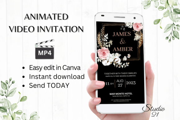 Boho Wedding Invitation W8123: Effortless Digital Style