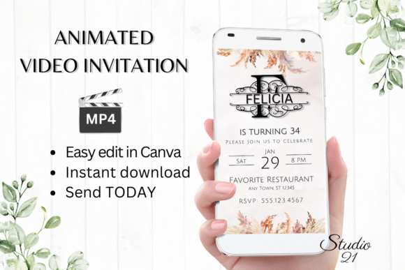 Digital Invitation Monogram Letter F: Elevate Your Event