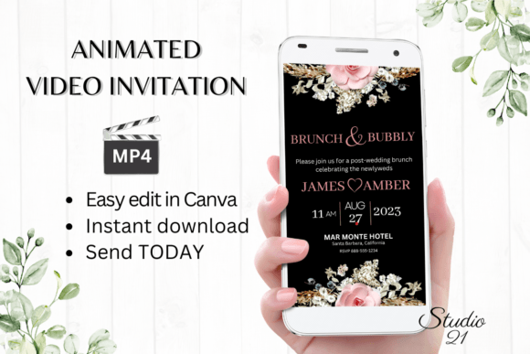 Effortless Elegance: The Boho Wedding Brunch Invite W9127