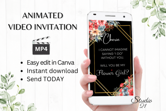 Floral Flower Girl Proposal: A Guide to the W3135FG Digital Template