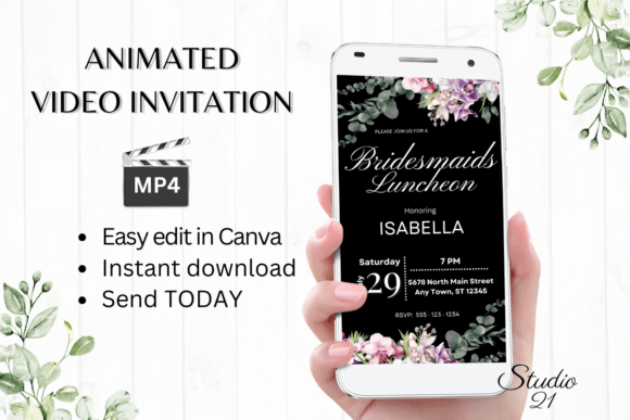 Orchids Bridesmaid Luncheon W4453BL: A Digital Invitation Template for Modern Celebrations