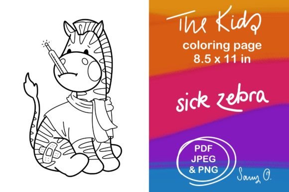 Zebra Cute Animals Fever Coloring Page: A Creative Asset